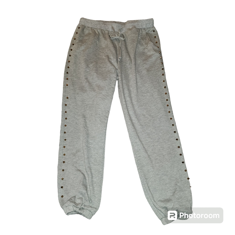 Gray sweatpants with rivet design Ligali M
